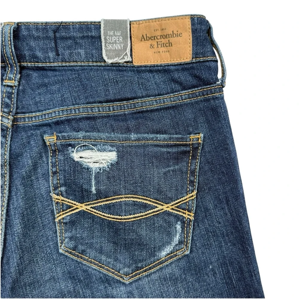Abercrombie & Fitch Jeans 26x29 Mid Rise Super Skinny Stretch Blue Women's 2S